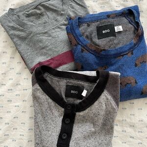 BDG Men's Shirt Collection - Gray, Blue, Black